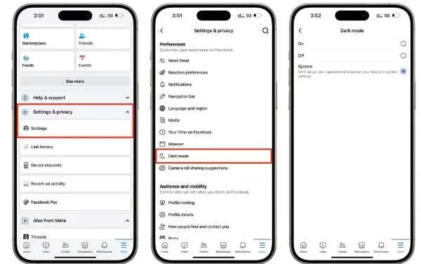 Facebook Dark Mode IPhone