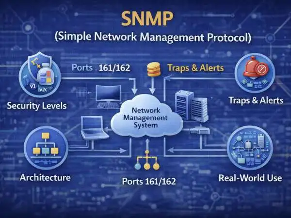 SNMP Simple Network Management Protocol: Architecture, Ports, Security Levels, Traps, and Real-World Use in Computer Networks